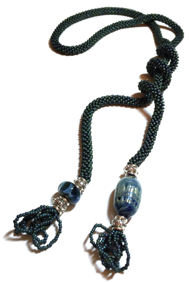Blue & Teal Spiral Twist Necklace